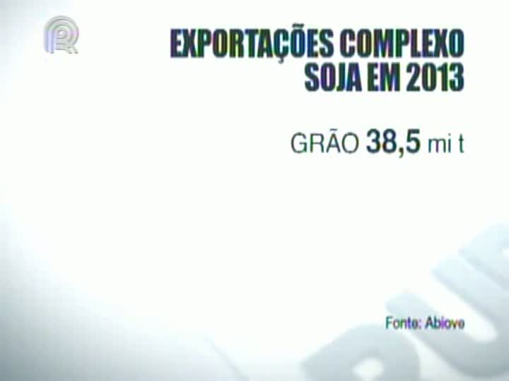 Exportações de soja devem atingir 38,5 milhões de toneladas em 2013, projeta Abiove