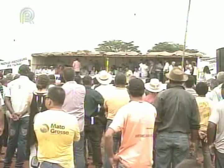 Agricultores fazem mobilização para continuarem nas terras onde moram em Mato Grosso