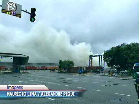 Incêndio interdita porto de Santos