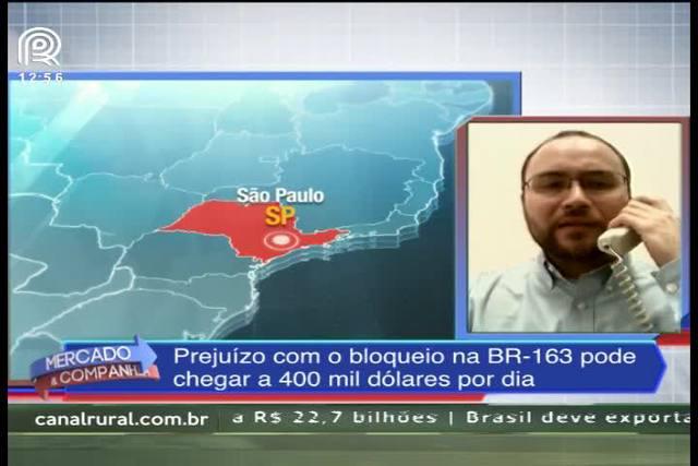 BR-163: bloqueio gera prejuízo diário de US$ 400 mil