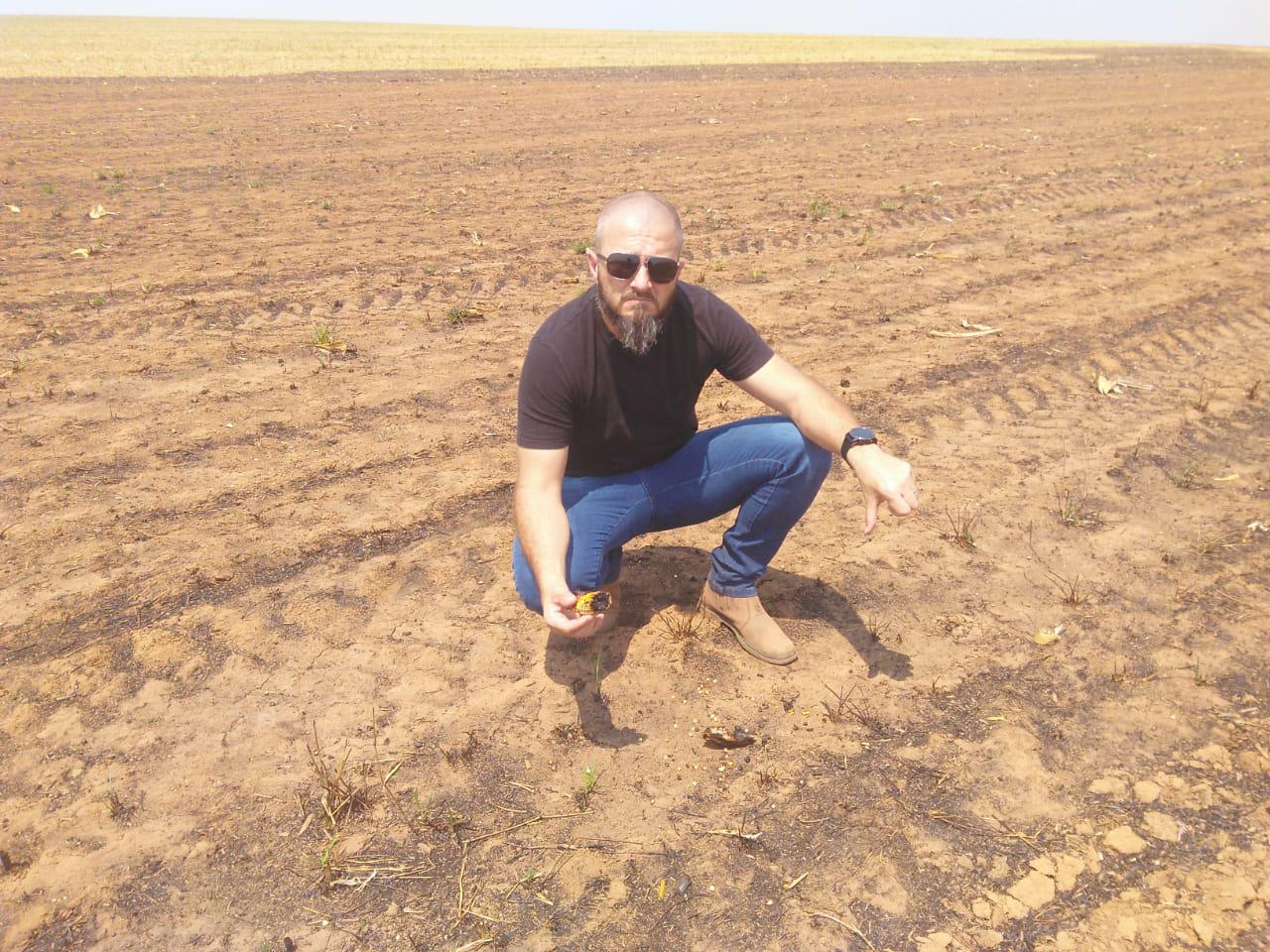 Elói Bedin, de Sorriso (MT), perdeu quase 200 hectares de palhada de milho e 20 anos de incorporação de matéria orgânica no solo