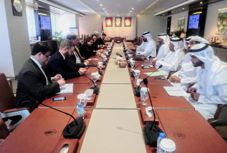 Ministra Tereza Cristina e comitiva têm encontro com diretores da Agência de Agricultura e Segurança Alimentar de Abu Dhabi. 