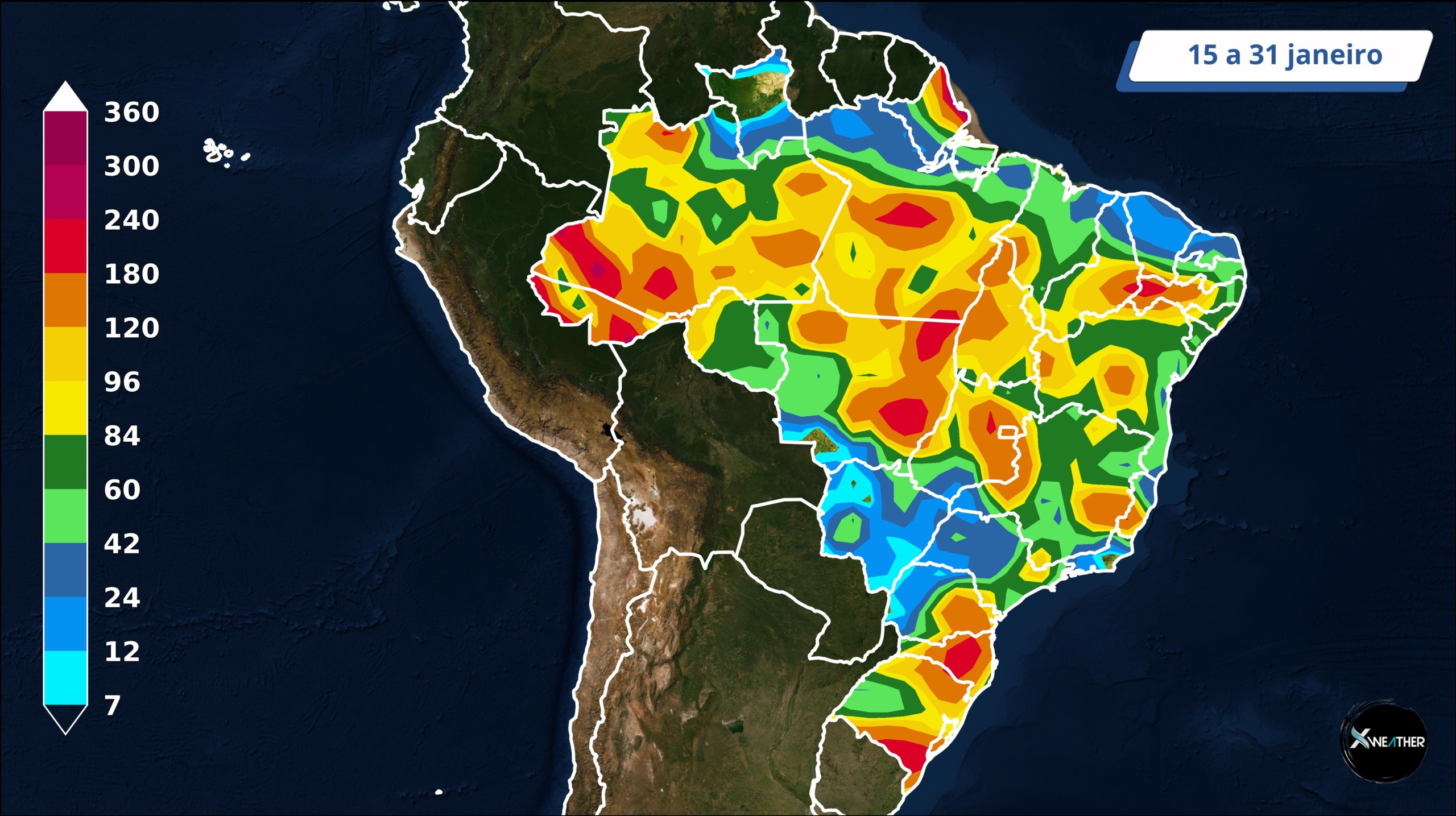 mapa de chuvas no Brasil