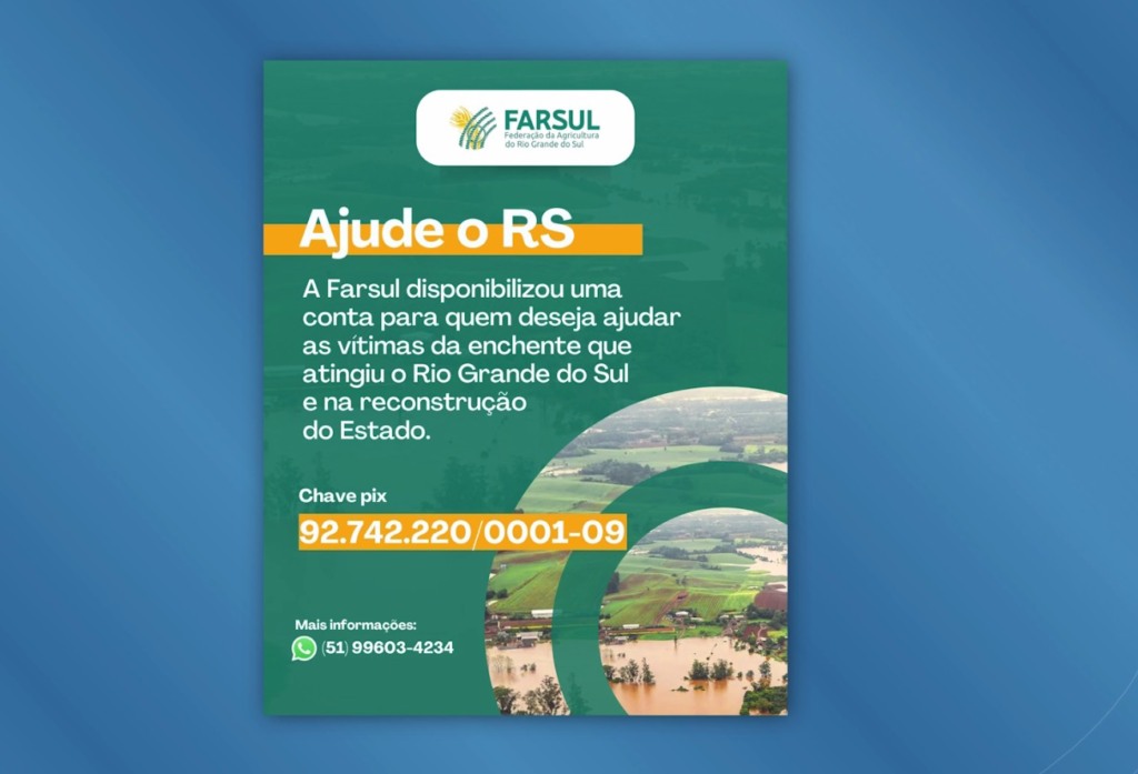 Ajuda Rio grande do sul, pix, Farsul