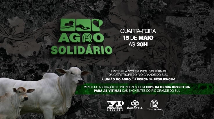 Leilão Agro Solidário vai ajudar vítimas das enchentes no RS