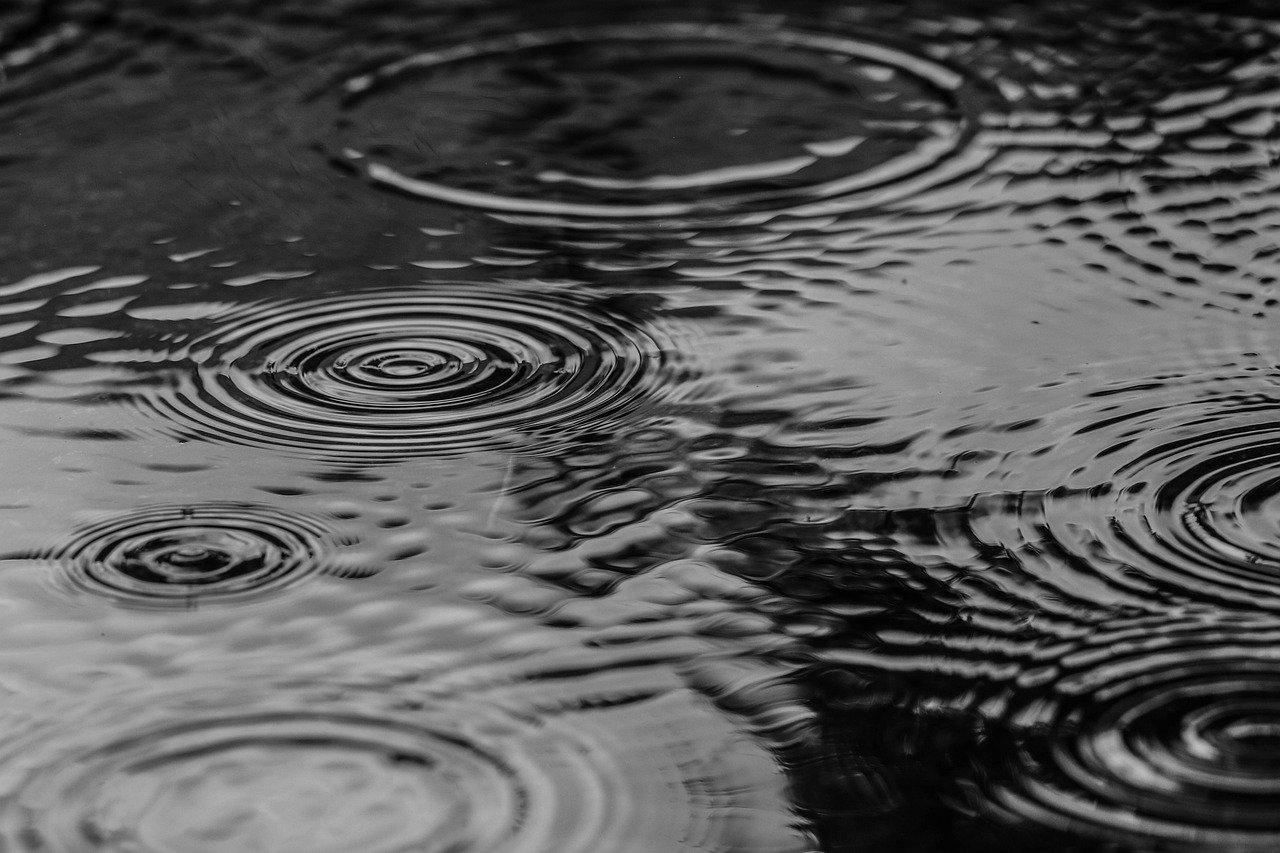gotas de chuva em poça d'água