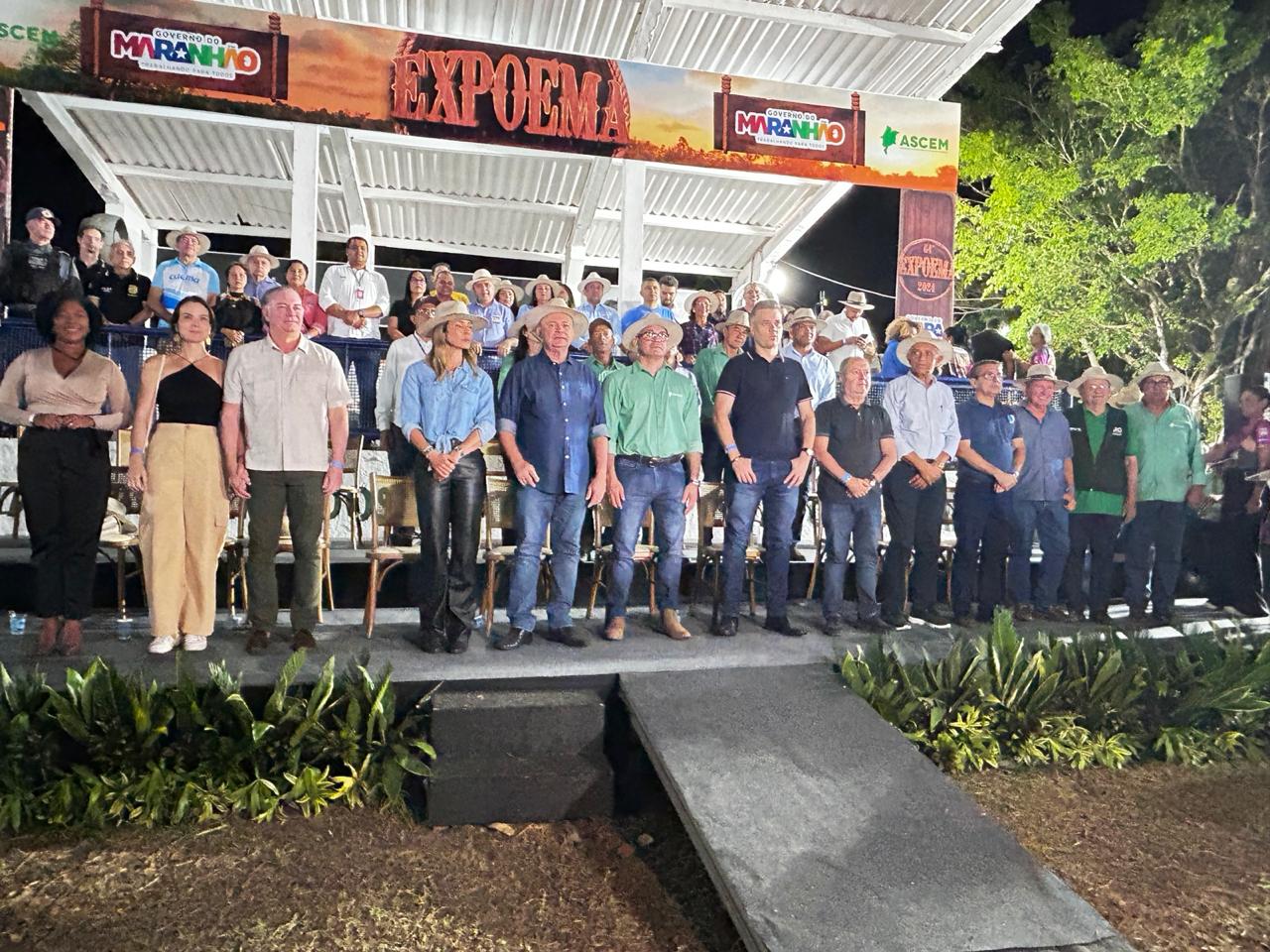 Abertura Expoema 2024, feira agropecuária em São Luís, Maranhão. Evento teve presença de autoridades e entidades como Sistema Faema/Senar