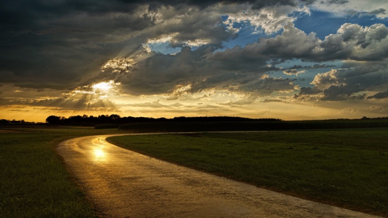 campo molhado após chuva