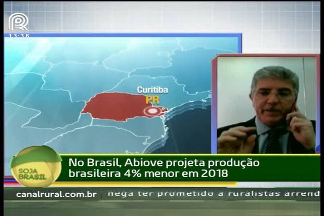 Abiove: produção de soja vai cair 4% em 2018