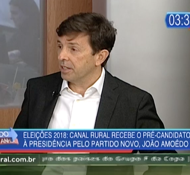 Eleições 2018: pré-candidato João Amoêdo defende reforma da Previdência