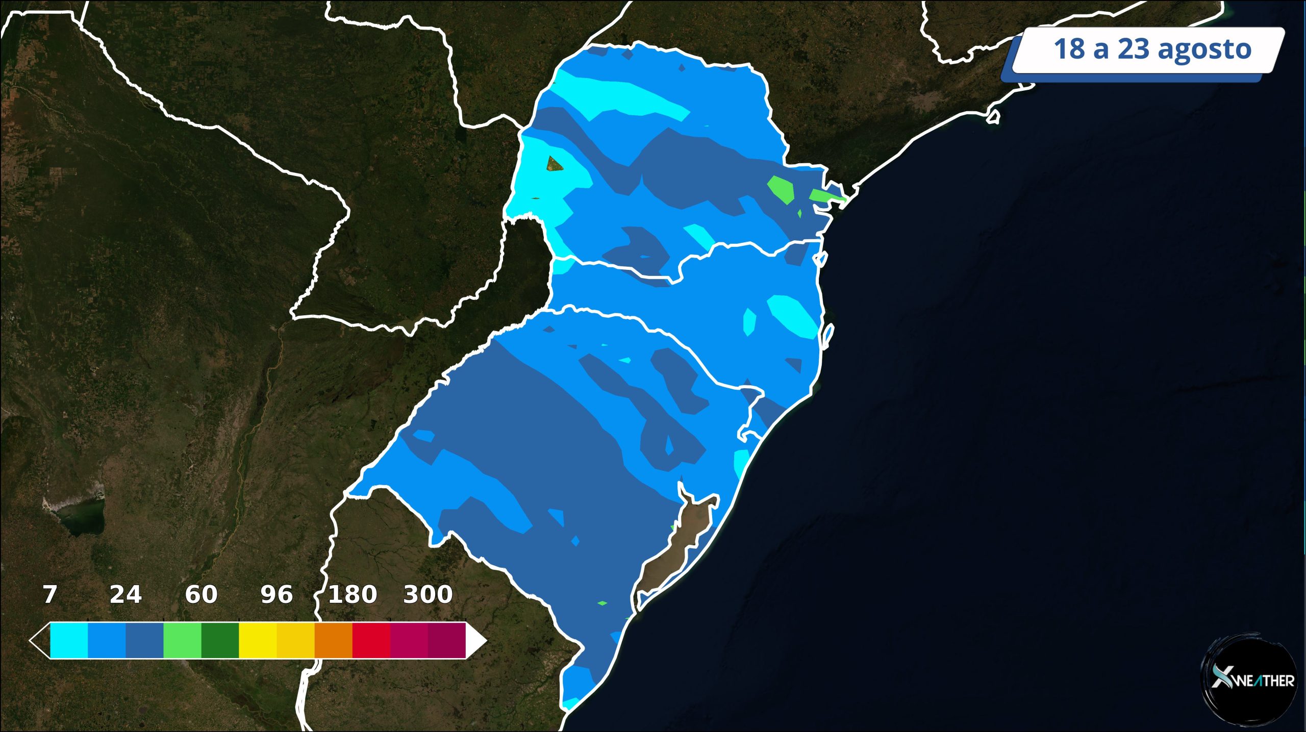 Sul - chuva - 18 a 23 de agosto