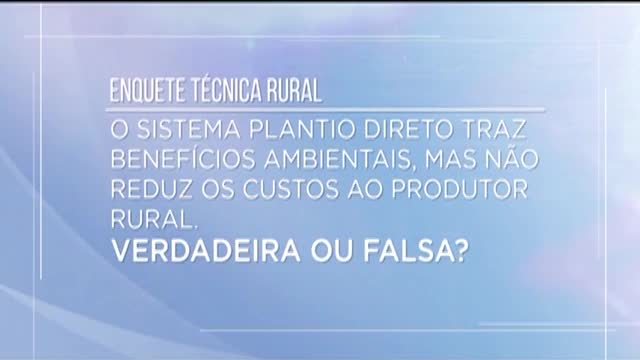 Plantio direto reduz custos do produtor?