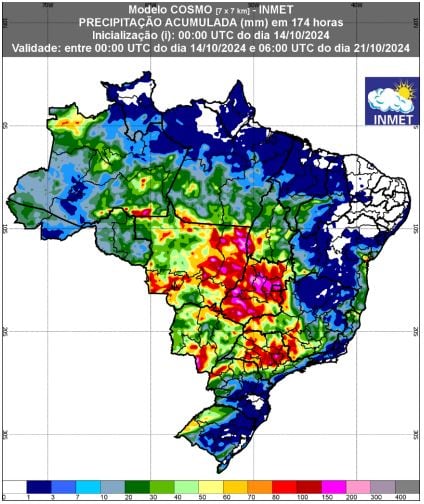 mapa chuva Inmet