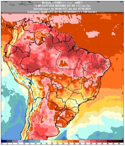 mapa temperatura Inmet