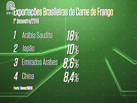 Frango: 4 países compram 50% do que o Brasil vende