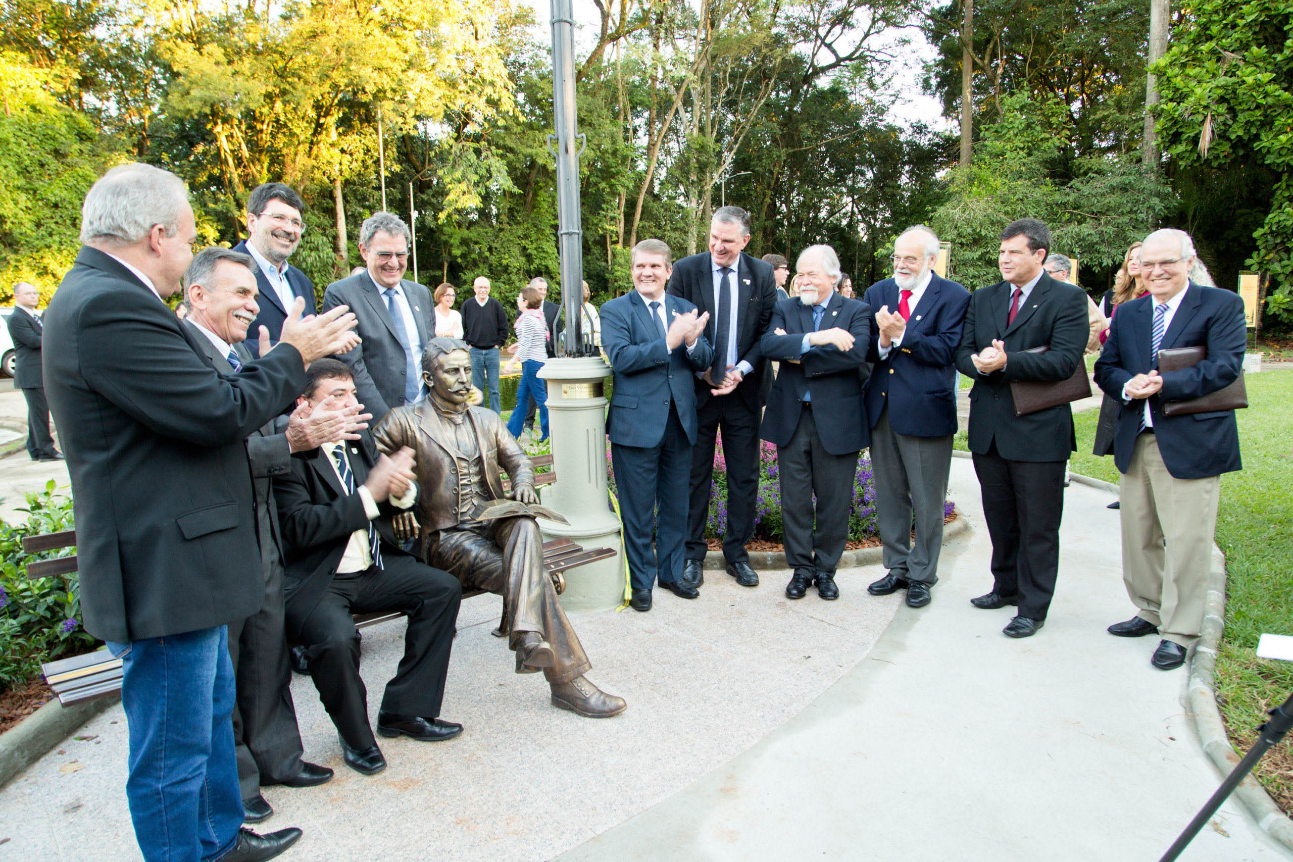 Escultura em homenagem a Luiz de Queiroz, benfeitor da Esalq