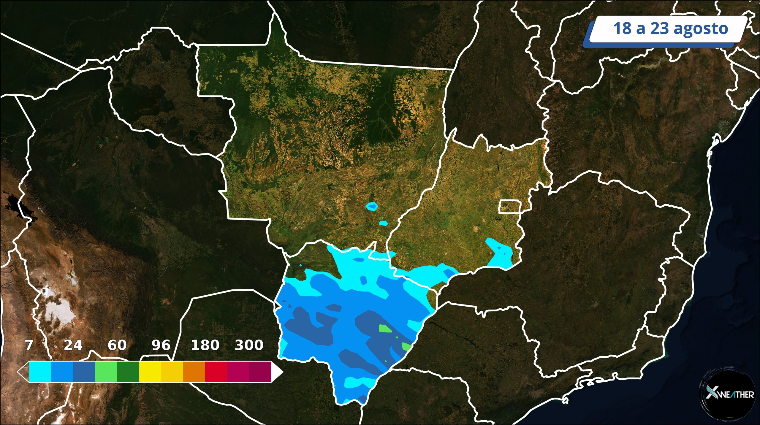 Centro-Oeste - previsão 18 a 23 de agosto