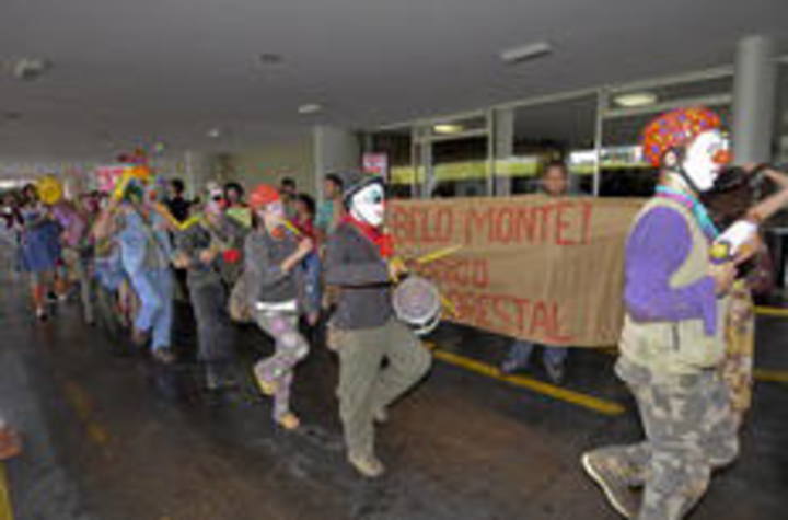 FOTO: estudantes protestam no Congresso contra novo Código Florestal