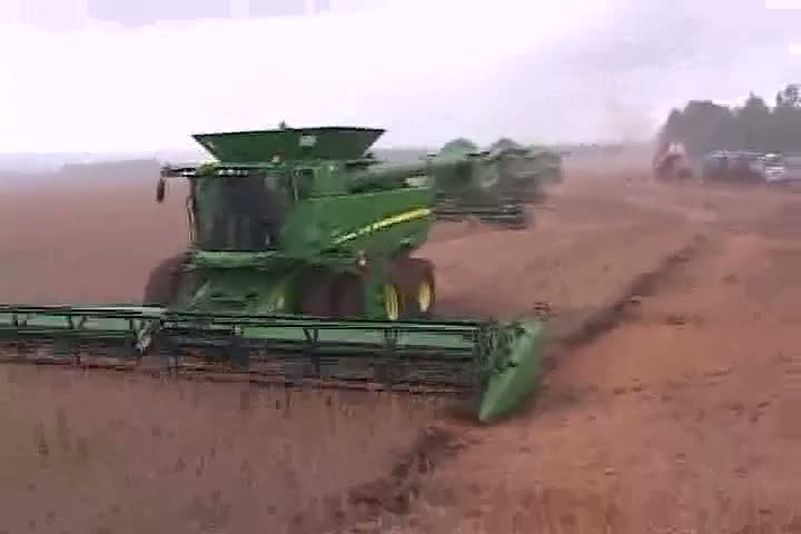 Veja imagens da abertura oficial da colheita de soja em Rio Verde (GO)