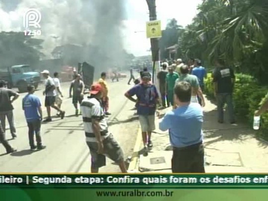 Repórter Andrea Russo, do Canal Rural, cobre tumulto ocorrido nesta sexta na Ceagesp