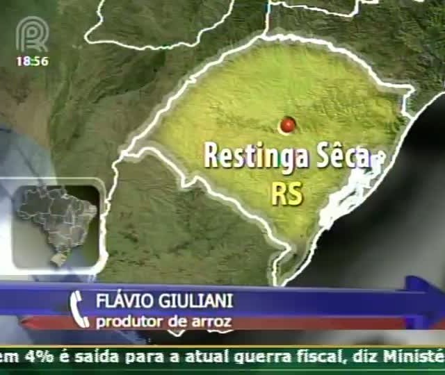 Produtor de arroz fala sobre o prejuízo na colheita de arroz devido às chuvas fortes no RS