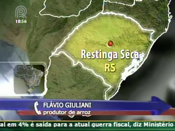 Produtor de arroz fala sobre o prejuízo na colheita de arroz devido às chuvas fortes no RS