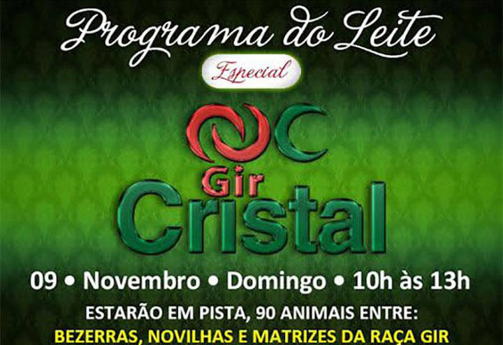 C2Rural transmite Leilão Virtual Programa do Leite Especial Gir Cristal