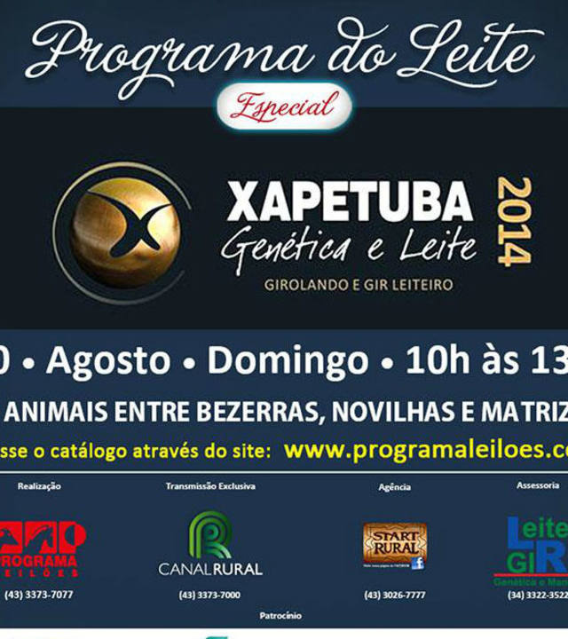 C2Rural transmite Programa do Leite Especial Xapetuba, Genipapo e Amigos