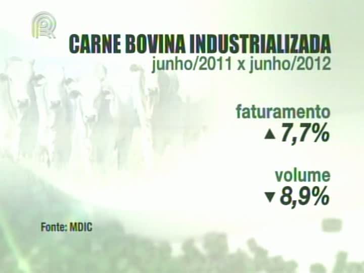 Exportações brasileiras de carne bovina registram queda