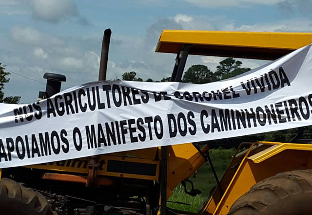 Produtores rurais do Sul apoiam caminhoneiros