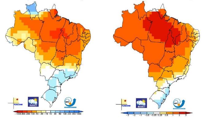 anomalia climática - novembro dezembro janeiro