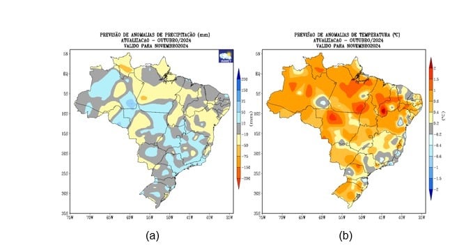 mapa inmet previsão chuva temperatura