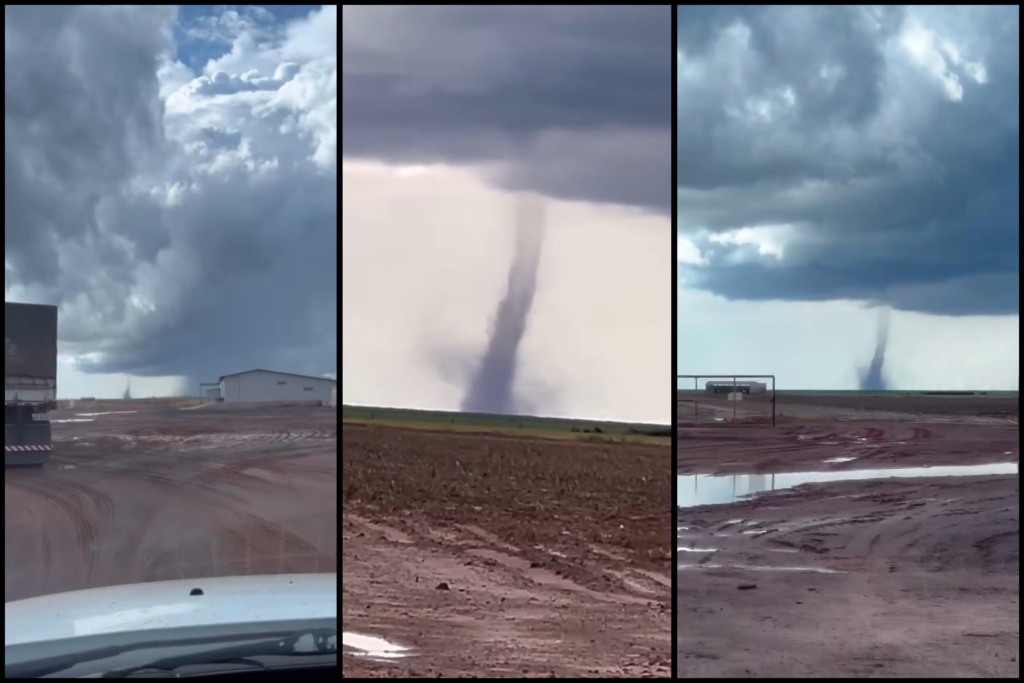 tornado em fazenda é registrado no oeste da Bahia; fenômeno assustou o motorista tornado em fazenda é registrado no oeste da Bahia; fenômeno assustou o motorista