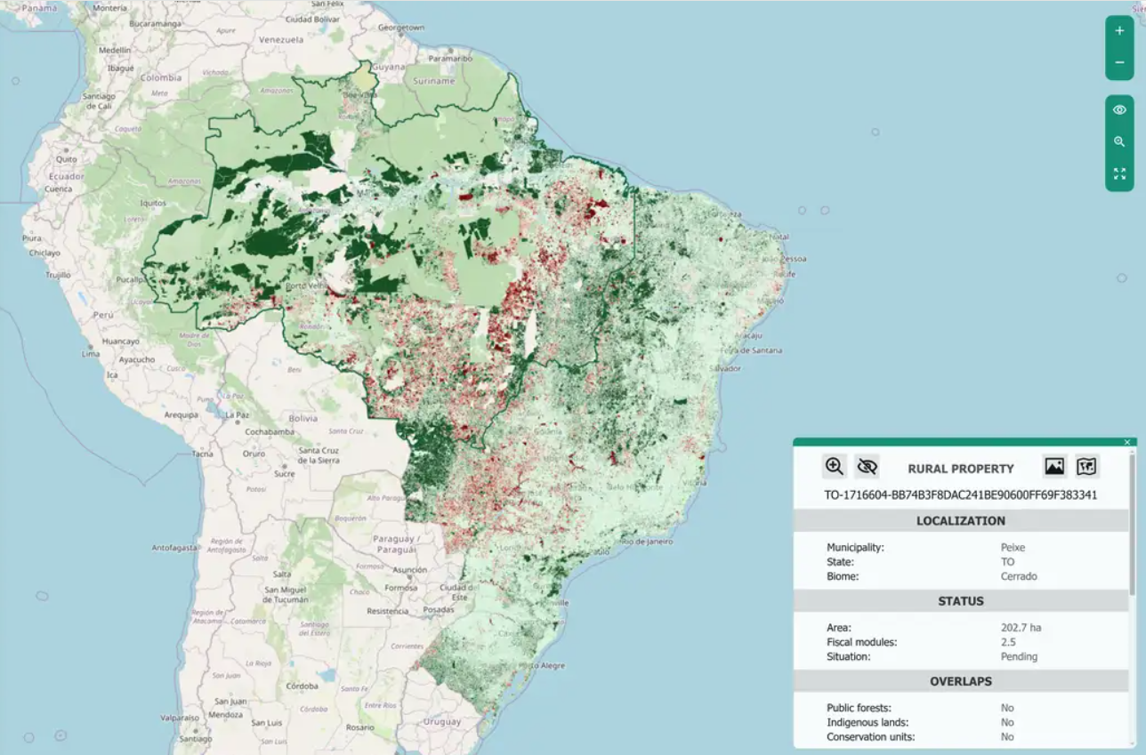 mapa áreas brasil