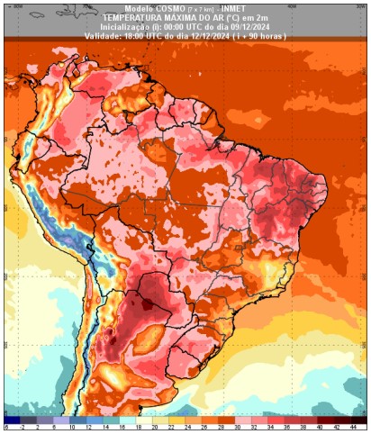 previsão temperatura - 12 de dezembro