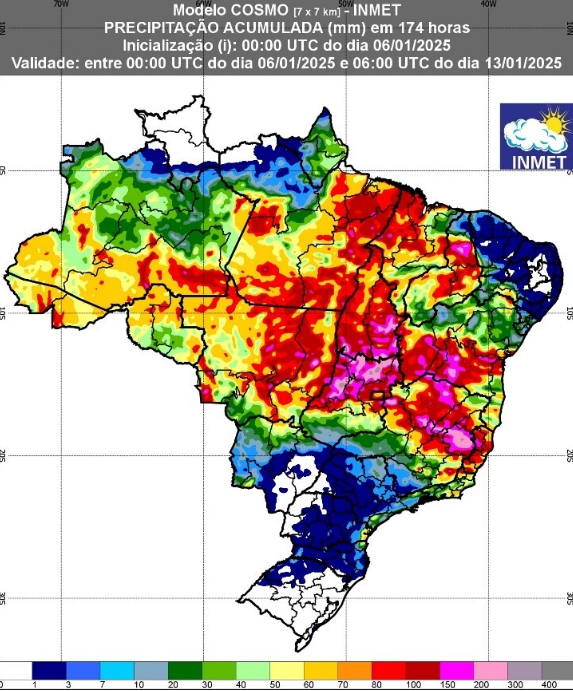 mapa de chuva do Inmet