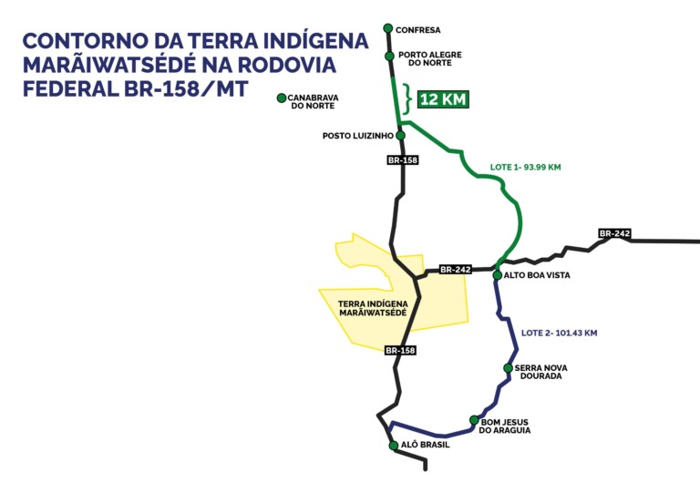 MAPA RODOVIA BR-158 MATO GROSSO