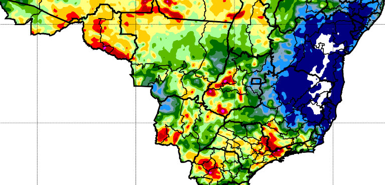 disribuição de chuva no Brasil