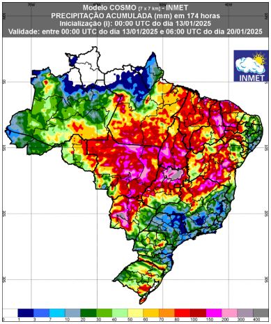 mapa chuva nas 5 regiões do Brasil 