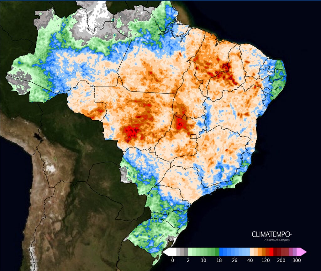 mapa chuva Mato Grosso