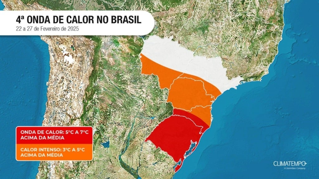 Mapa da nova onda de calor (Climatempo)