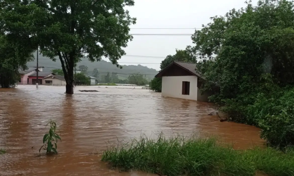 área alagada em razão de excesso de chuva no Rio Grande do Sul área alagada em razão de excesso de chuva no Rio Grande do Sul