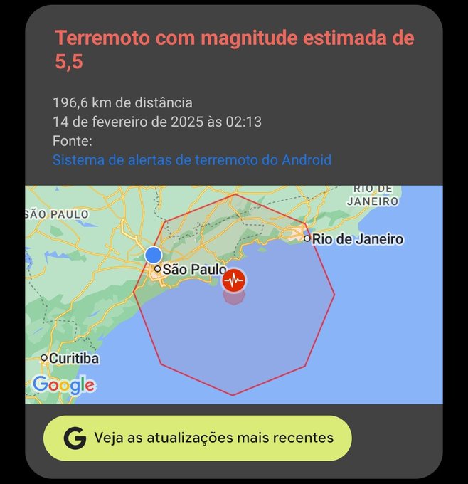 Alerta de terremoto no litoral norte de SP