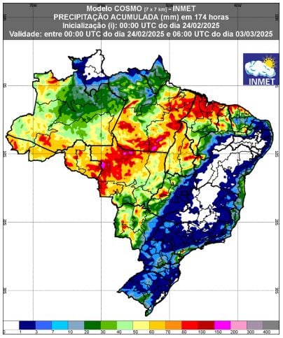 mapa chuva Inmet