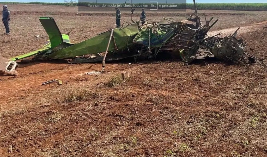 O acidente com avião agrícola no interior de São Paulo
