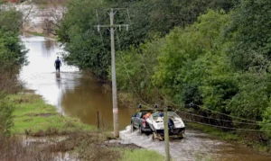 área alagada no Rio Grande do Sul em razão de fortes chuvas