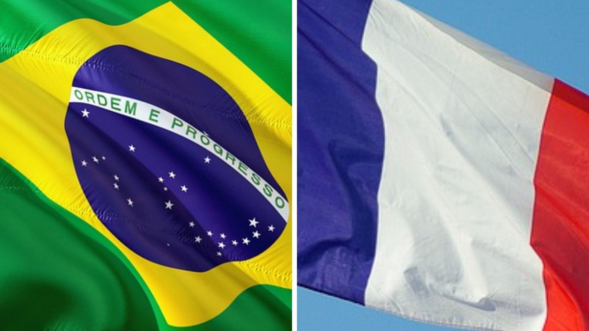 bandeiras do Brasil e da França