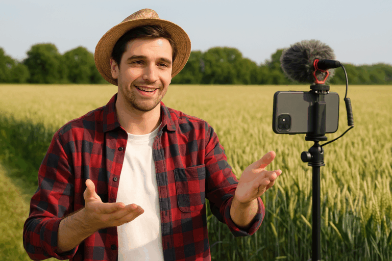 influenciador no campo
