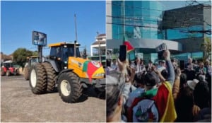Protestos produtores RS tratoraços