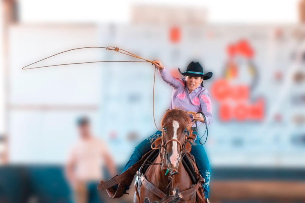 prova feminina no rodeio de Jaguariúna